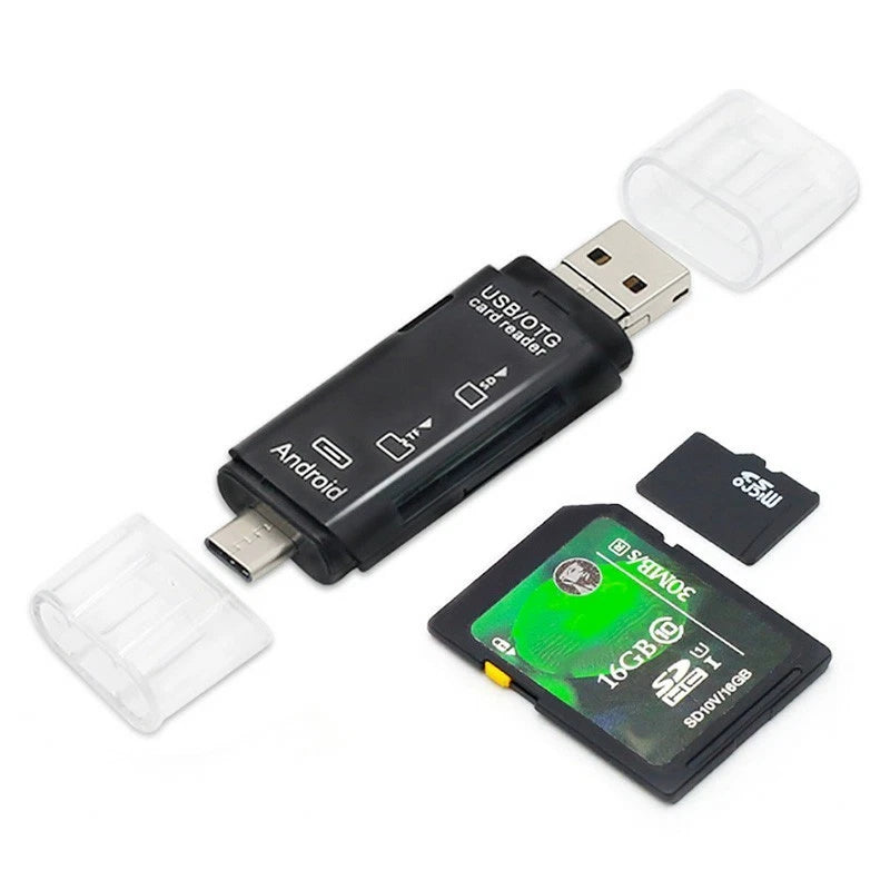 USB-C 3.0 SD & Micro SD Card Reader – High-Speed Type-C OTG Memory Card Adapter for Mobile & Laptop