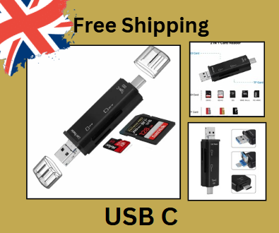 USB-C 3.0 SD & Micro SD Card Reader – High-Speed Type-C OTG Memory Card Adapter for Mobile & Laptop