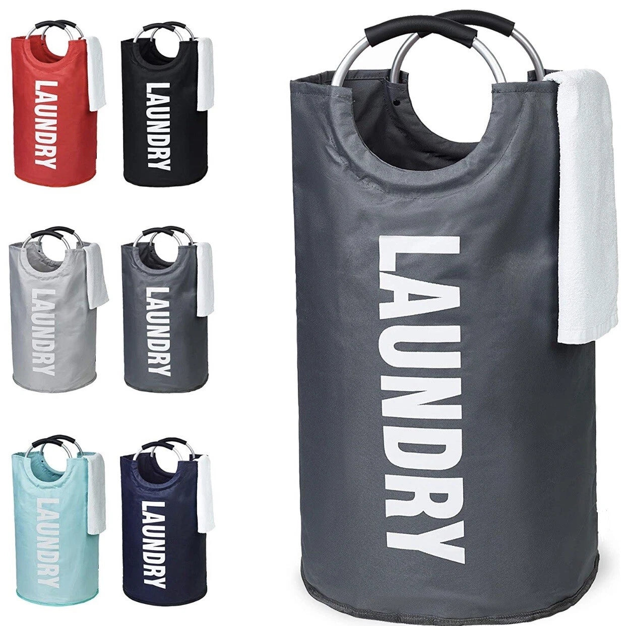 82L Foldable Laundry Basket – Large Collapsible Fabric Clothes Hamper with Handles