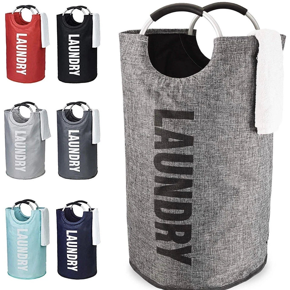 82L Foldable Laundry Basket – Large Collapsible Fabric Clothes Hamper with Handles