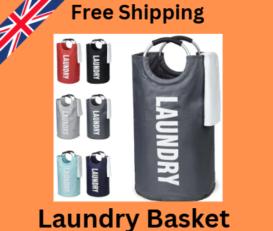 82L Foldable Laundry Basket – Large Collapsible Fabric Clothes Hamper with Handles