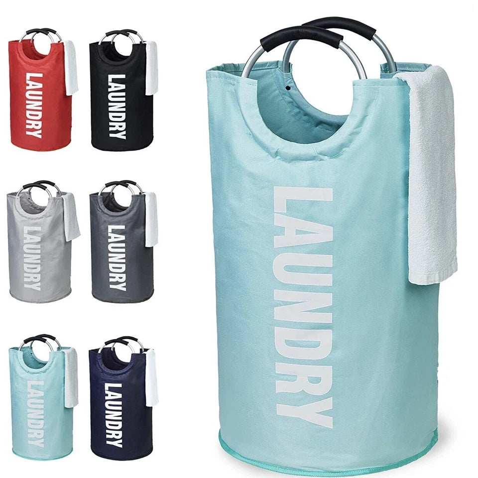 82L Foldable Laundry Basket – Large Collapsible Fabric Clothes Hamper with Handles