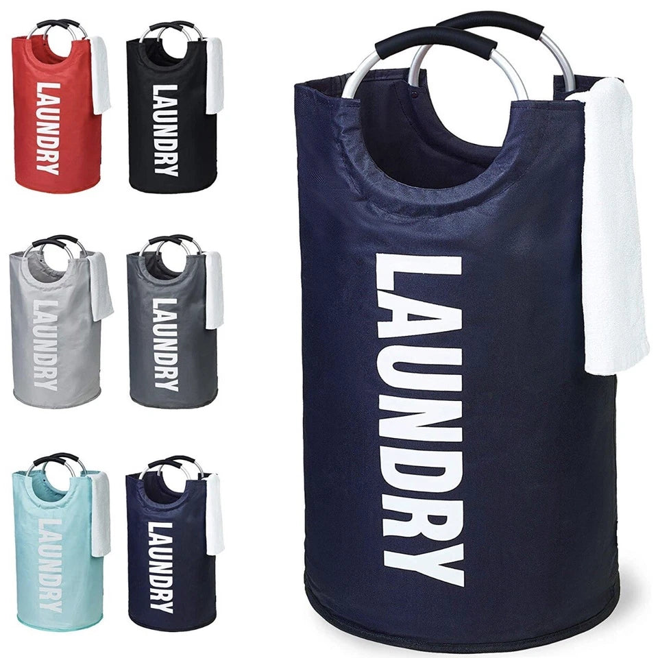 82L Foldable Laundry Basket – Large Collapsible Fabric Clothes Hamper with Handles