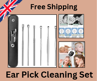 6-Piece Stainless Steel Ear Cleaning Kit – Spiral Ear Pick & Wax Remover Tool Set (Reusable & Safe)