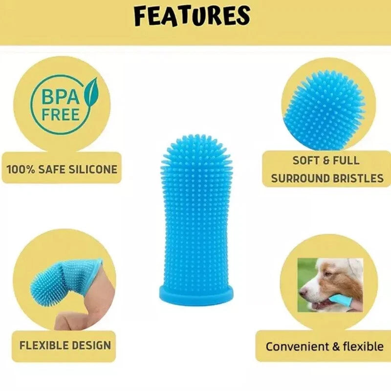 Silicone Pet Finger Toothbrush for Dogs & Cats – Gentle Dental Cleaning Brush for Healthy Teeth & Fresh Breath