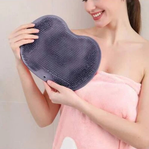 Silicone Shower Foot Scrubber & Back Body Brush – Non-Slip Massage Cleaning Pad