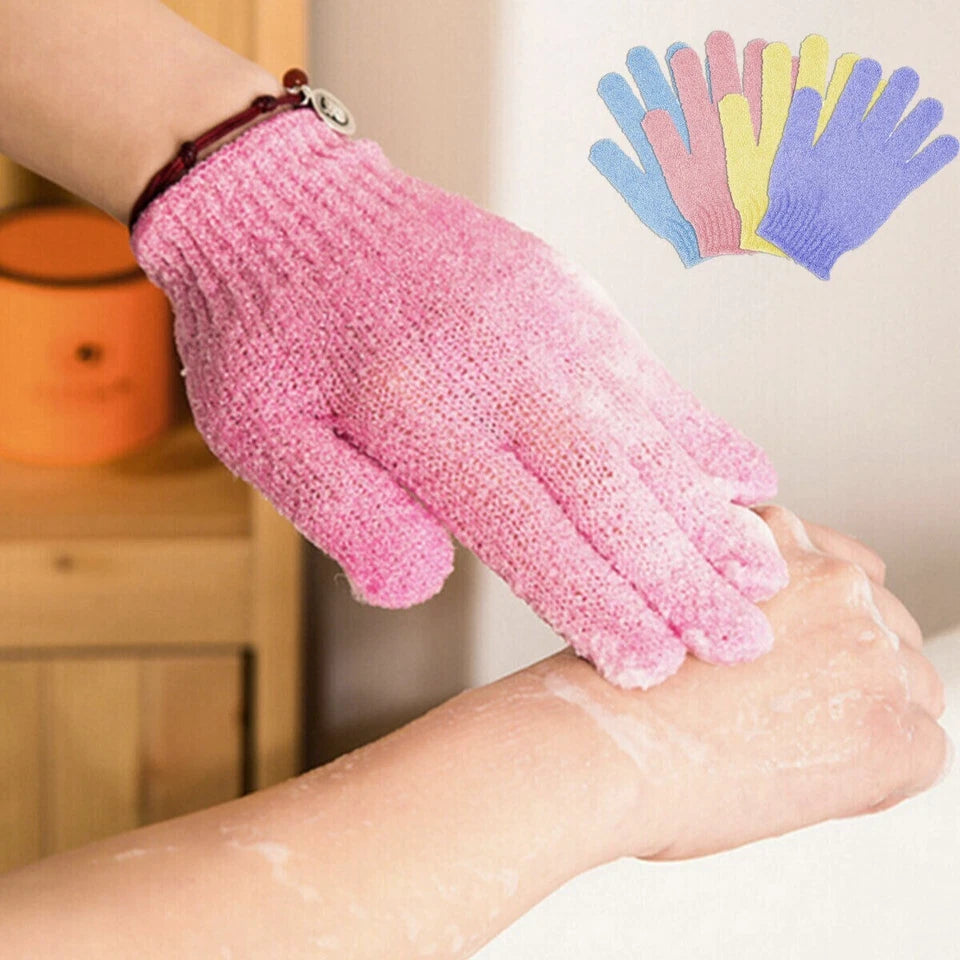 Premium 4-Pack Exfoliating Body Scrub Gloves – Deep Cleansing Shower Mitts for Smooth & Radiant Skin