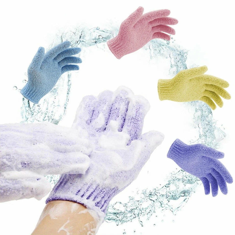 Premium 4-Pack Exfoliating Body Scrub Gloves – Deep Cleansing Shower Mitts for Smooth & Radiant Skin