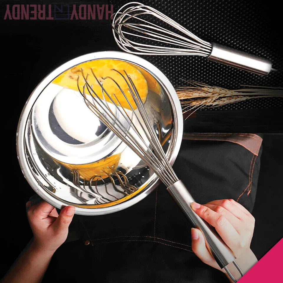 Stainless Steel Balloon Whisk – Durable Hand Mixer for Eggs, Milk, Cream & Baking Essentials