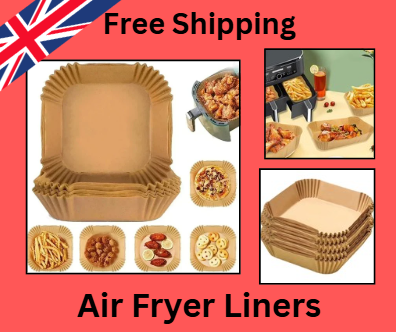 100PCS Disposable Air Fryer Paper Liners (7.9") – Non-Stick, Oil-Proof Baking & Roasting Sheets