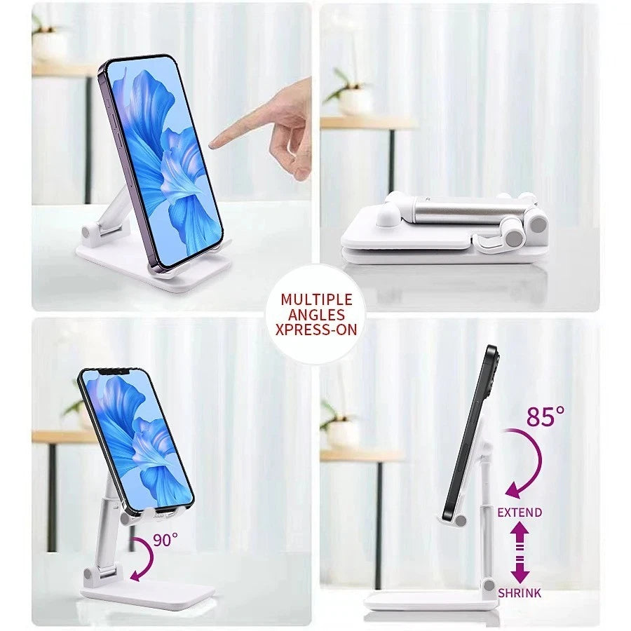 FlexiFold Desk Stand – Adjustable Foldable Mobile & Tablet Holder
