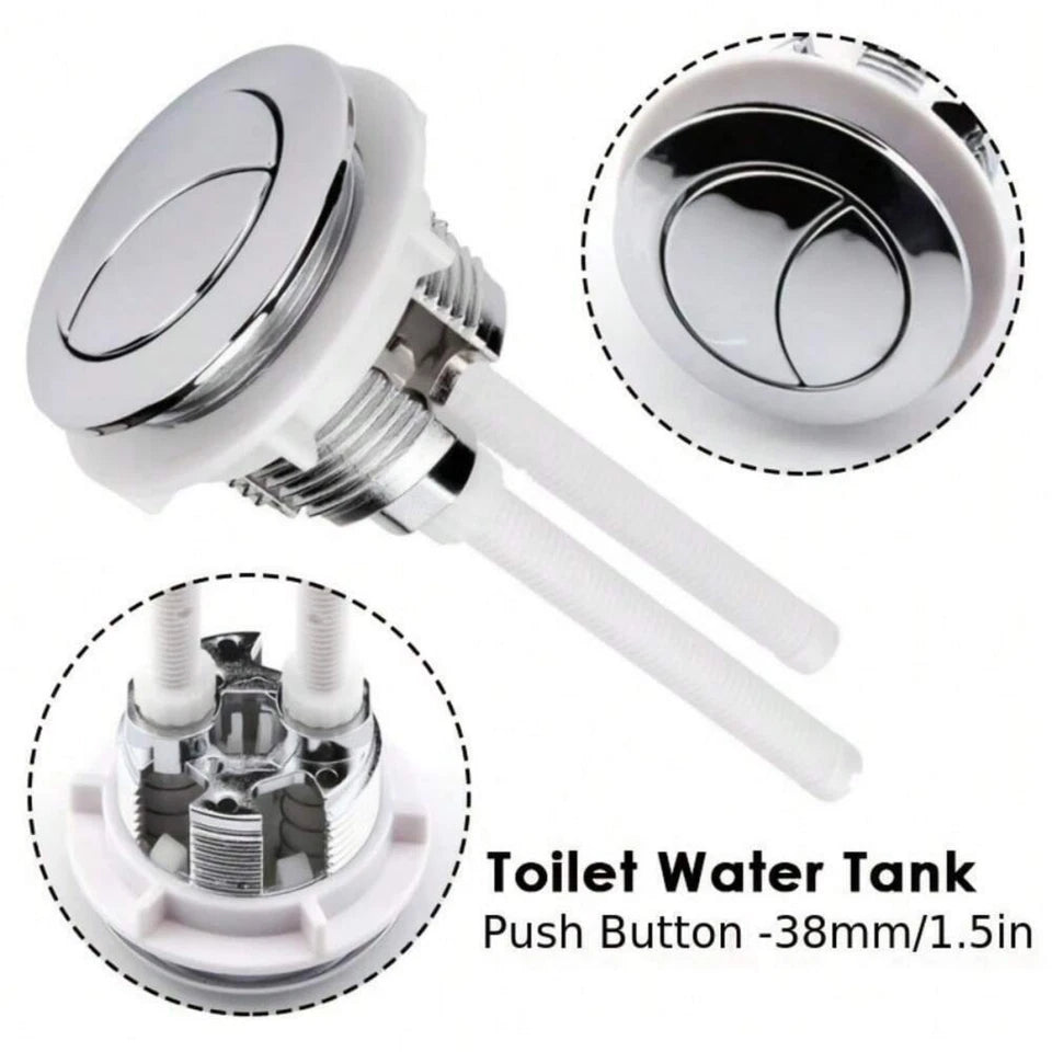 38mm Dual Flush Toilet Button – Water Saving Cistern Push Button Replacement (Universal Fit)