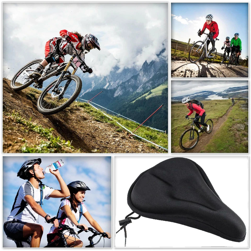Gel Padded Bike Seat Cover – Soft Cushion Saddle for Bicycle, Exercise Bike & Kids Comfort Riding
