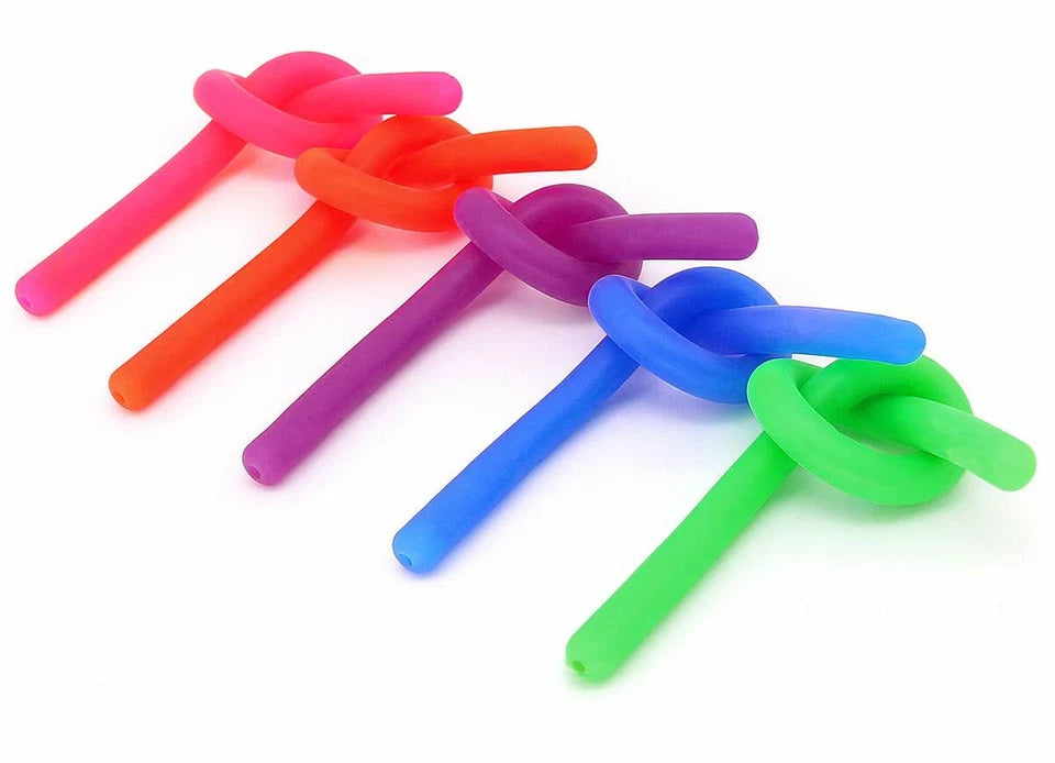 6-Pack Stretchy Monkey Noodle Fidget Toys – Sensory Stress Relief Strings for Kids & Adults
