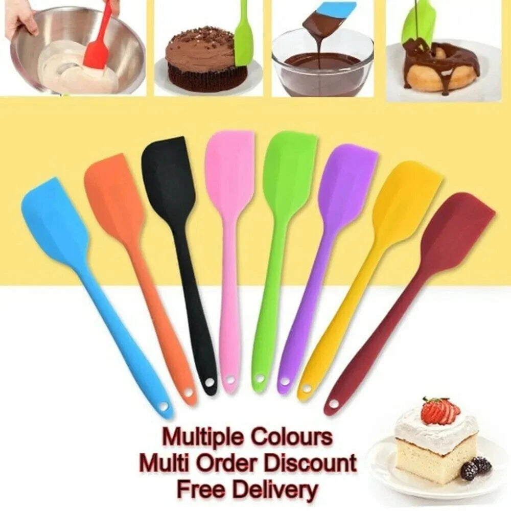 Premium Silicone Spatula – Heat-Resistant Cooking & Baking Scraper for Cake, Cream, Butter & Batter Mixing