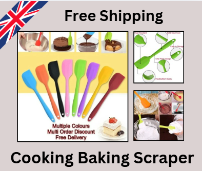 Premium Silicone Spatula – Heat-Resistant Cooking & Baking Scraper for Cake, Cream, Butter & Batter Mixing