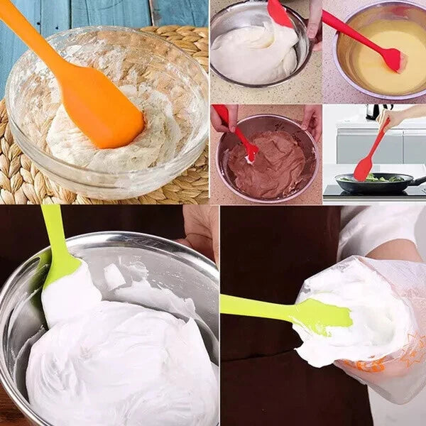 Premium Silicone Spatula – Heat-Resistant Cooking & Baking Scraper for Cake, Cream, Butter & Batter Mixing