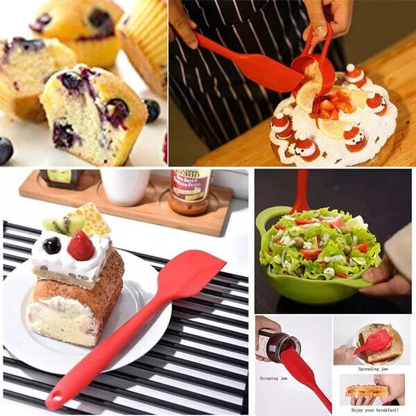 Premium Silicone Spatula – Heat-Resistant Cooking & Baking Scraper for Cake, Cream, Butter & Batter Mixing