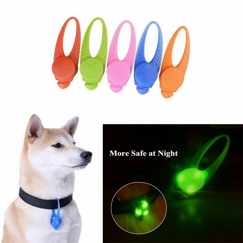 GlowSafe LED Dog Collar Tag – Flashing Luminous Night Pendant for Pets